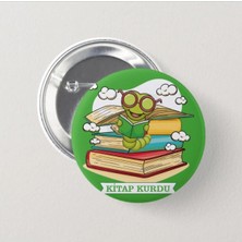Genç Box Kitap Kurdu Yeşil - Çocuk Iğneli Rozet (10 Adet)