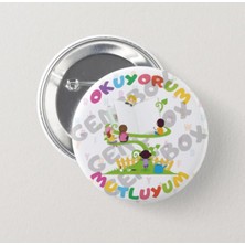 Genç Box Okuyorum Mutluyum Çocuk ve Kitap - Çocuk Iğneli Rozet ( 5 Adet)