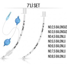 Bıçakcılar Entübasyon Tüpü (Endotrakeal Tüp) 7 Li Set (No:2,5-No:3,5-No:4,5- No:5,5- No:6,5- No:7,5- No:8,5)