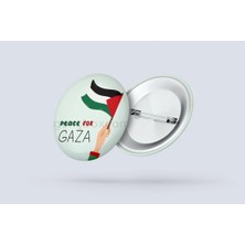 Genç Box Peace For Gaza - Iğneli Rozet (Yeşil 10 Adet)