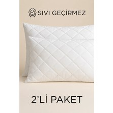 Dream Time 2 Adet Kapitoneli Pamuklu Sıvı Geçirmez Yastık Alezi | 50x70CM Yıkanabilir Yastık Alezi Seti