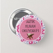 Genç Box Artık Kuran Okuyorum Yazılı - Kız Çocuk Iğneli Rozet (20 Adet)