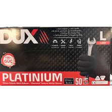 Lesamed Dux Platinium Siyah Elmas Dokulu Nitril Eldiven (L Beden, 50'li 1 Paket)