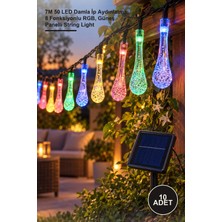 Yenilig 10 Adet Solar Bahçe Işığı – 7m 50 LED Damla Ip Aydınlatma, 8 Fonksiyonlu Rgb, Güneş Panelli String Light