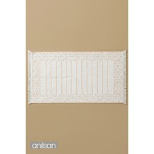 Anılsan Aflora %100 Pamuk Ayak Havlusu - Beyaz-Turuncu 60x130, 690 Gr