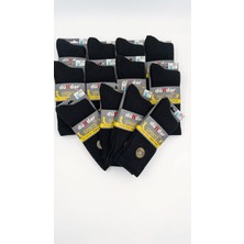 Dündar Plus Erkek Cotton Havlu Tenis Çorap; Kışlık; Dikişsiz/soft Yıkama/kokulu; Siyah Veya Düz Asorti 12'li Paket; (40-44)