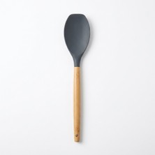 Pratik Evim Kömür Bambu Saplı Silikon Düz Spatula