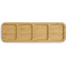 Pratik Evim Toprak Bambu Sunumluk 4 Bölmeli 33×10 cm