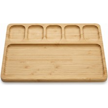 Pratik Evim Toprak Bambu Kahvaltı Tabağı 6 Bölmeli 23×32 cm