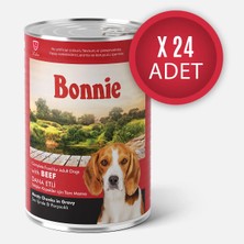 Bonnie Biftekli Sos Içinde Et Parçacıklı Köpek Konservesi 400G x 24 Adet