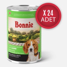 Bonnie Kuzu Etli Sos Içinde Et Parçacıklı Köpek Konservesi 400G x 24 Adet