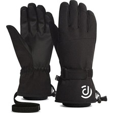 Belirtilmemiş Ultralight Su Geçirmez Unisex Dokunmatik Kayak & Snowboard Eldiveni -Siyah