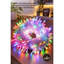 Yenilig 1 Adet LED Şerit Aydınlatma – 3m 20 LED Rgb Şeffaf Kablo 2 Kademeli Kontrol Iç Mekan Dekor Strip Light Mz-36-R