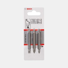 3 Adet Bosch Set Vidalama Uçları Çifttarf 0,6x4,5 - 1,0x5,5 mm  PH1-PH2PZ2,1