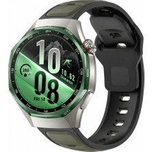 Sneezy Huawei Watch Gt7 Pro 46MM Ile Uyumlu Çift Renkli Spor Silikon Kordon Nefes Alabilir Konforlu