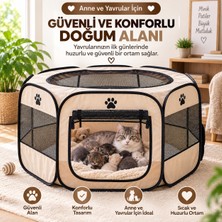 Yıldızhane Xl Büyük Boy Katlanabilir Kedi Köpek Doğum Çadırı 114X114X58 cm Yavru Oyun Alanı Evcil Hayvan Oyun Parkı