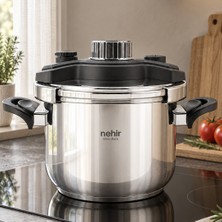 Nehir Silver Çelik Matik 7 Litre Düdüklü Tencere