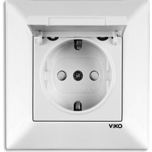 4 Adet Viko Meridian Çocuk Korumalı Beyaz Kapaklı Topraklı Priz