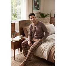 Buratti Ekoseli Pamuklu Bisiklet Yaka Pijama Takımı Erkek Pijama Takımı 6575007