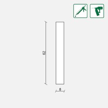 NF Shaker Style Ham Mdf Duvar Kaplama Çıtası 8X62X1180 mm 6 Parça