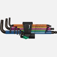 2 Adet Wera 05073593001 950/9 Hex-Plus Renkli 9 Parça Allen Seti
