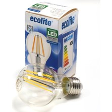 5 Adet Ecolite LED Filament 8 W Beyaz Klasik E27 Duy LED Ampul