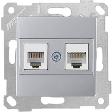 5 Adet Mutlusan Rita Mekanizmalı Tuş Telefon Data Priz (RJ12 CAT5E) Inox