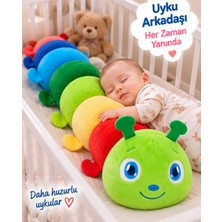 LRS Store Büyük Boy Peluş Tırtıl 90 cm Renkli Tırtıl Peluş Oyuncak – Uzun Sarılmalık Sevimli Uyku Arkadaşı – Çocuk Odası Yenidoğan Oyuncak Hediyesi
