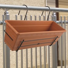 3 Adet Üçsan Sardunya Ferforjeli Balkon Saksısı 40CM