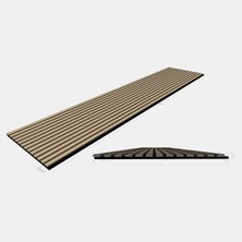3 Adet Quanti Dikdörtgen Akustik Duvar Paneli Açık Gri Meşe 52X244X1,8 cm