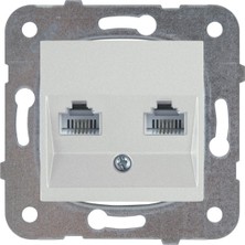 5 Adet Viko Novella Gumus Data+Numeriş Telefon Prizi Mek.cat5 ve Cat3