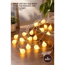 Yenilig 4 Adet LED Şerit Aydınlatma – 5m 28 LED Gün Işığı Şeffaf Kablo Fişli Eklemeli, LED Strip Daylight