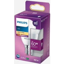 7 Adet Philips P 48 60 Sıcak Beyaz Mum E14 Duy LED Ampul