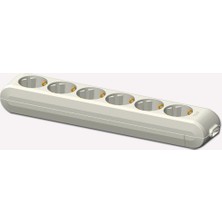 Viko Multi-Let 6'lı Topraklı Kablolu Çocuk Korumalı 1 Metre Priz Beyaz