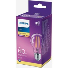 6 Adet Philips Classic 60 W Beyaz Klasik E27 Duy LED Ampul