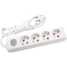 3 Adet Viko Multi-Let 4'lü Topraklı Kablolu Çocuk Korumalı 5 Metre Anahtarlı Priz Beyaz