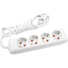 3 Adet Viko Multi-Let 4'lü Topraklı Kablolu Çocuk Korumalı 5 Metre Priz Beyaz