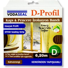 11 Adet Vodaseal Kapı Pencere Bandı D Profil 6,25 mt Kahverengi