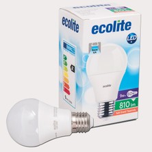 8 Adet Ecolite A60 9 W Beyaz Klasik E27 Duy LED Ampul