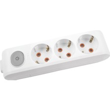10 Adet Viko Multi-Let 3'lü Topraklı Kablolu Çocuk Korumalı Klemensli Anahtarlı Priz Beyaz