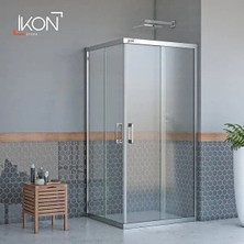 ikon Enzo Dikdörtgen | Krom Şeffaf Duş Kabini H:190