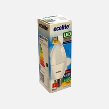 5 Adet Ecolite C37 LED Ampul 8.5W, Sarı Işık (3000K)