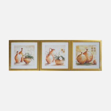 4 Adet Mina Art Çerçeveli Tablo 3'lü 28X28 cm