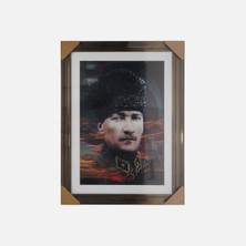 4 Adet Mina Art Atatürk Çerçeveli 58X78 cm