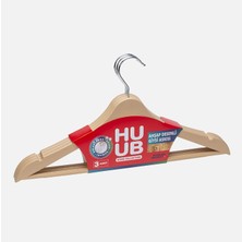 7 Adet Huub Ahşap Desenli Askı 3'lü Paket