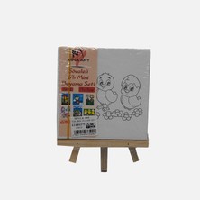 5 Adet Mina Art Şovalyeli Baskılı 6lı Tuval Set 15X15 cm