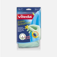 3 Adet Vileda Extra Sensation Pamuklu Tek Small Temizlik Eldiveni Su Yeşili