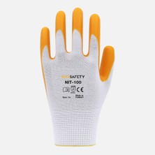 Max Safety 11 Adet Maxsafety MXNIT-100-10 Nitril Eldiven(Sarı-Beyaz)