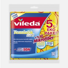 10 Adet Vileda %30 Mikrofiberli Temizlik Bezi 5'li Paket