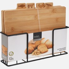 Koopmann 2 Adet Standlı Bambu Kesme Tahtası Seti 4 Parça 280X200X7MM